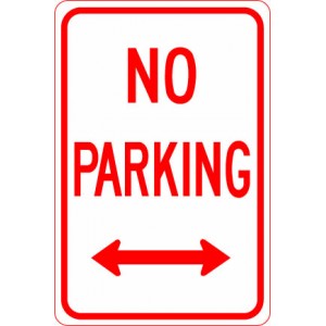 No Parking with Double Arrow Sign